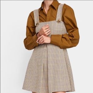 ZARA Plaid overall Dress